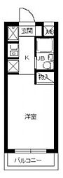 スカイコートよみうりランド 3階ワンルームの間取り