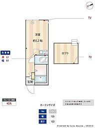 G・Aパーク川崎紺屋町 ワンルームの間取図画像