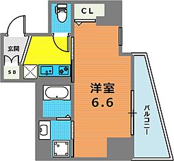 グルーブ神戸元町アリア 3階1Kの間取り