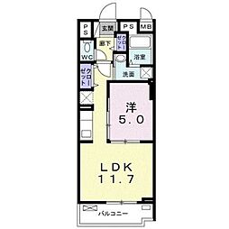 グランシャリオ 清瀬 3階1LDKの間取り