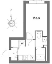 シティウォーク品川中延 1Kの間取図画像
