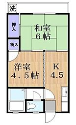 ノース・ヒルズ 2Kの間取図画像