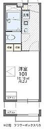レオパレス中央 1Kの間取図画像
