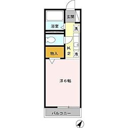 アイアンフラッツ 1階1Kの間取り