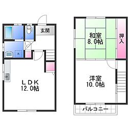 弘西アパート 2階2LDKの間取り