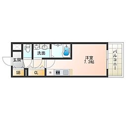 エスリード梅田西第5 ワンルームの間取図画像
