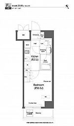 プラウドフラット小石川 10階1Kの間取り
