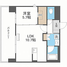 LexusGarden箱崎タワーズEAST 1LDKの間取図画像