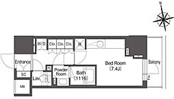 コンフォリア東上野 11階ワンルームの間取り