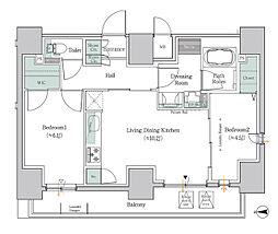ワンルーフレジデンス板橋大山 5階2LDKの間取り