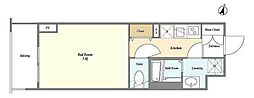 BPRレジデンス町田 8階1Kの間取り
