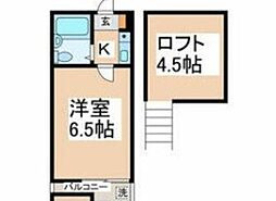 イーストウェル長津田 1階1Kの間取り