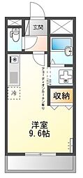 コンフォースK 2階ワンルームの間取り