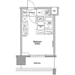 ザ・パークハビオ行徳駅前 4階ワンルームの間取り