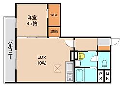 セジュールイワキ 1LDKの間取図画像