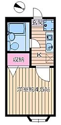 アネックス2A 1Kの間取図画像