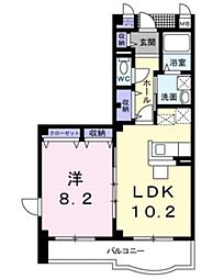 ソレアードボニート 3階1LDKの間取り