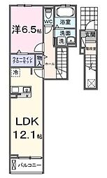 ブリッサ パラシオ 2階1LDKの間取り