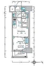 ルフォンプログレ浅草入谷 9階1DKの間取り