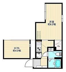 ルフィア中台 3階1Kの間取り