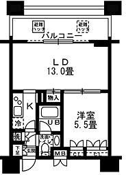 レジディア錦糸町 1LDKの間取図画像