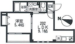 ビューノ フィオーレ 2階1LDKの間取り