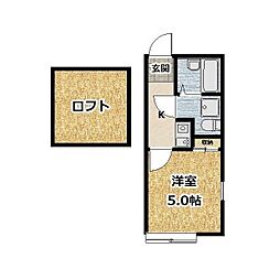 アザーレ・パッシオ長津田 1階1Kの間取り