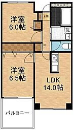 グランピリエ 2LDKの間取図画像
