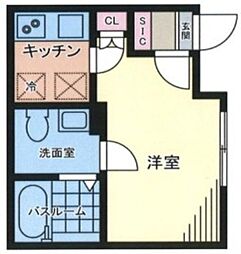 JR総武線 高円寺駅 徒歩9分の賃貸アパート 2階1Kの間取り
