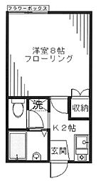 CASA VERDE 1階1Kの間取り