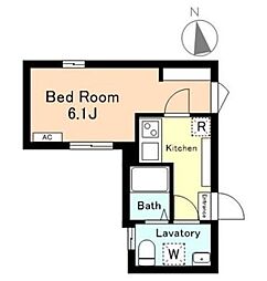 Chum Haneda 2階1Kの間取り