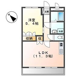 シャンティ 1LDKの間取図画像