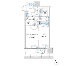 パークシティ柏の葉キャンパスザ・ゲートタワーウエスト 1DKの間取図画像
