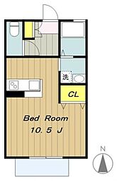 プロミネンス 1階ワンルームの間取り