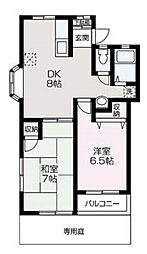 オレンジアイランド 2DKの間取図画像