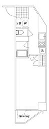 セントパレス王子 1Kの間取図画像