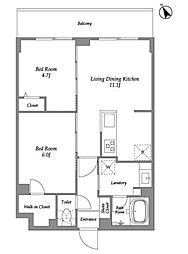 EMパレス田園調布 3階2LDKの間取り