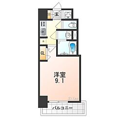 S-RESIDENCE堺altklas 13階1Kの間取り