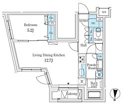 ＳＯＬＡＳＩＡｒｅｓｉｄｅｎｃｅ亀戸 5階1LDKの間取り
