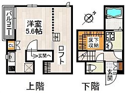 CB大宮ユニオン 2階1Kの間取り