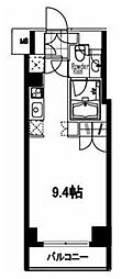 フレンシア麻布十番サウス 1Kの間取図画像