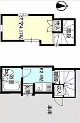 足立区関原戸建て 1Kの間取り