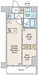 クレアティフ本所吾妻橋 2LDKの間取図画像