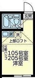 カーザ・ビアンカ ワンルームの間取図画像
