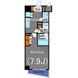 イルフィオーレ都立大学 6階1Kの間取り