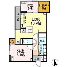 都営三田線 新板橋駅 徒歩11分の賃貸アパート 1階2LDKの間取り