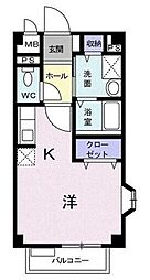 カーサトーレ 1Kの間取図画像