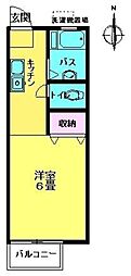 ニチイパート3 1Kの間取図画像