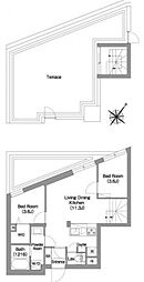 コンフォリア・リヴ渋谷本町 5階2LDKの間取り