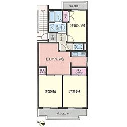 TOWAハイネス 3LDKの間取図画像